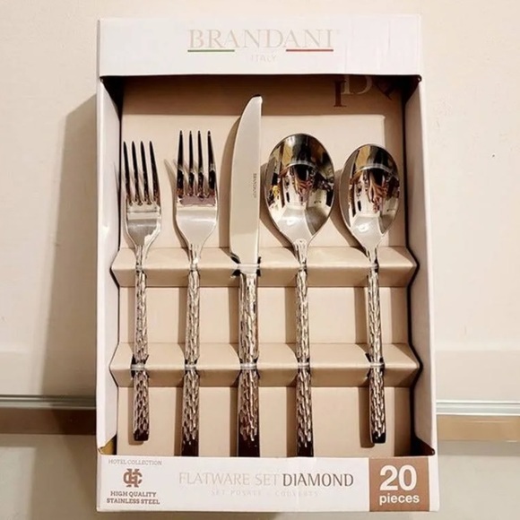 Brandini Kitchen Brandani Italy Diamond Flatware Set 2 Piece High
